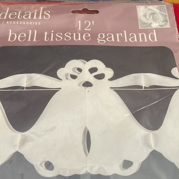 detail Accessories 12’ Bell Tissue Garland- Hanging Decorations- Color: White - Picture 2 of 3